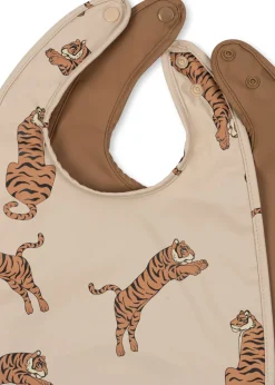 Konges Sløjd Spisetid|2 pak hagesmæk - TIGER/TOASTED COCONUT tiger/toastedcoconut