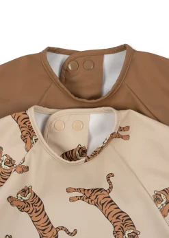 Konges Sløjd Spisetid|2 pak hagesmæk - TIGER/TOASTED COCONUT tiger/toastedcoconut