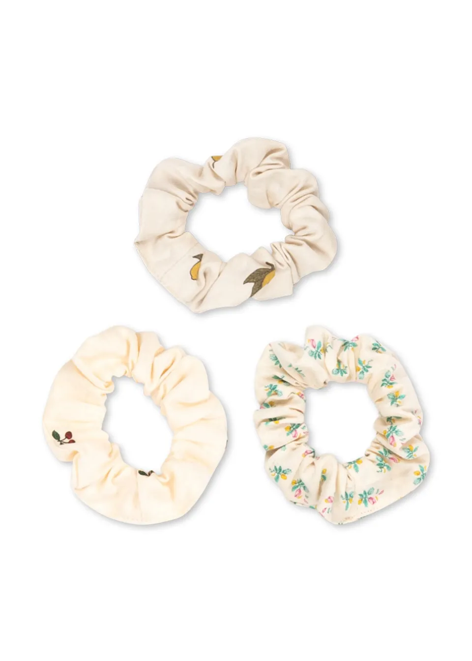 Konges Sløjd Accessories|3 pak scrunchie lille - CHERRY/LEMON/FLEUR COLORÈ cherry/lemon/fleurcolorè