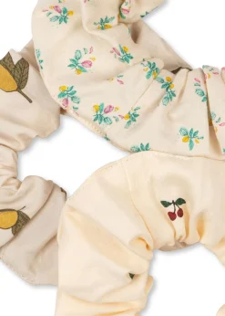 Konges Sløjd Accessories|3 pak scrunchie stor - CHERRY/LEMON/FLEUR COLORÈ cherry/lemon/fleurcolorè