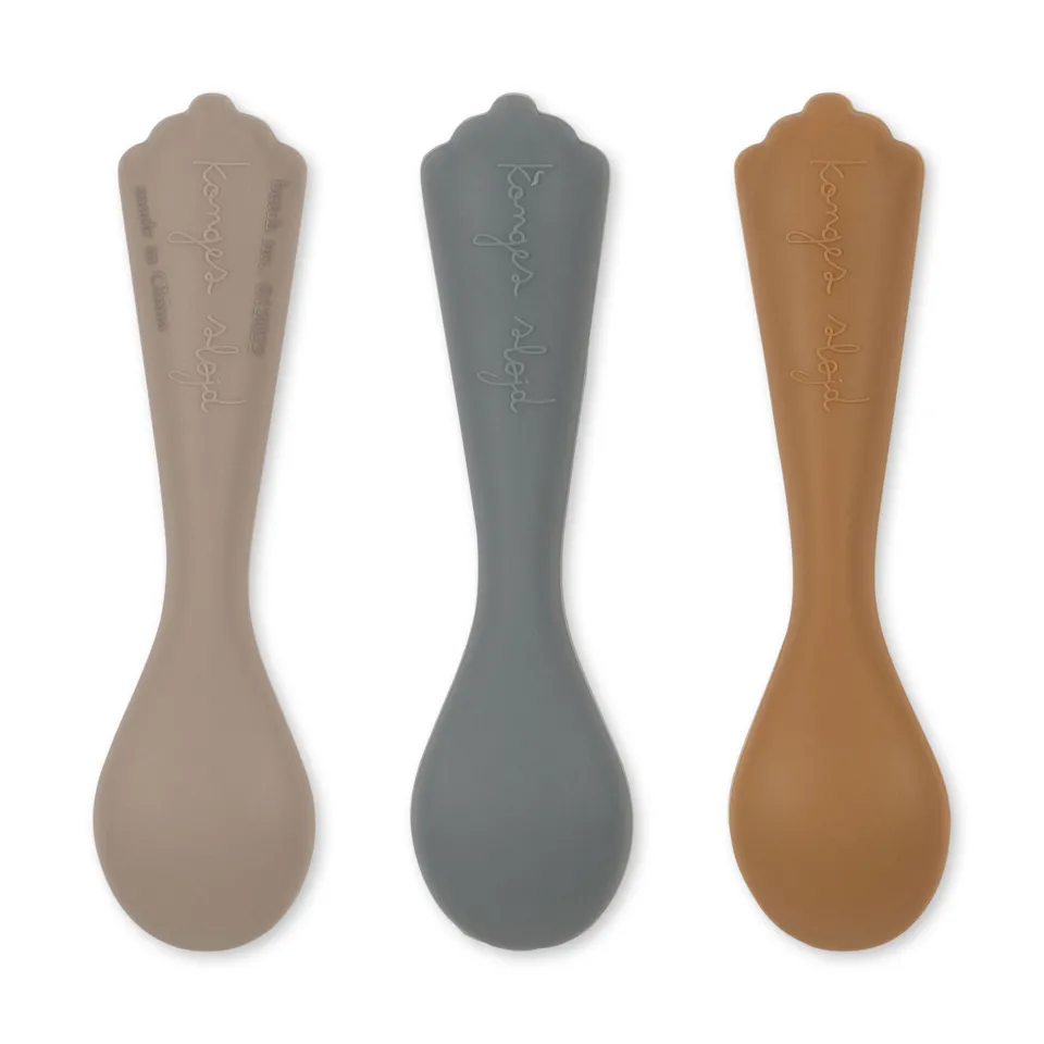 Konges Sløjd Spisetid|3 pak silikoneskeer - WARM GREY warmgrey