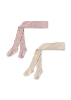 Konges Sløjd Accessories|2 pak strømpebukser - rose/off white rose/offwhite