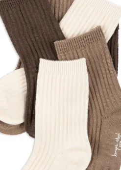 Konges Sløjd Accessories|3 pak strømper - sand/hazel/shitake