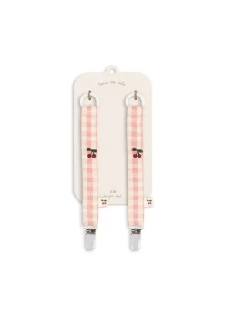 Konges Sløjd Pusletid|2 pak suttesnor - POWDER PINK CHECK powderpinkcheck