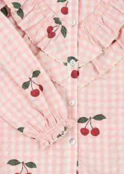 Konges Sløjd Overdele|kim bluse - CHERRY CHECK cherrycheck
