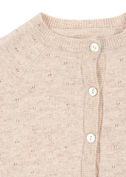 Konges Sløjd Overdele|MINO CARDIGAN - OFF WHITE MELANGE POINTELLE offwhitemelangepointelle