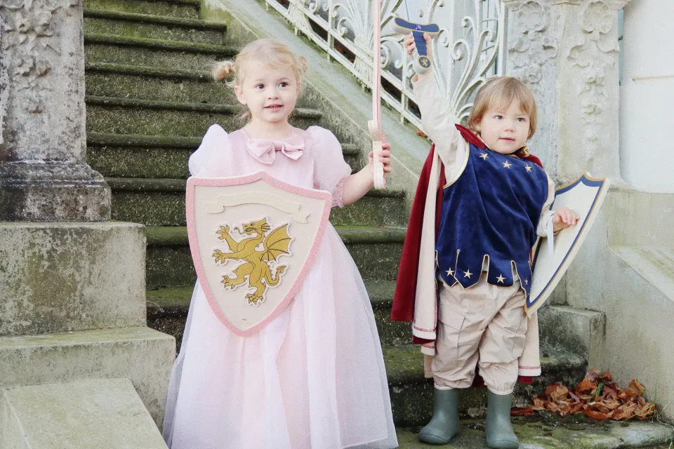Konges Sløjd Kreativ & Spil|PRINSESSESVÆRD OG SKJOLD - PINK GLITTER pinkglitter