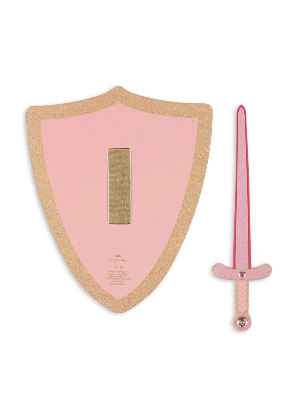 Konges Sløjd Kreativ & Spil|PRINSESSESVÆRD OG SKJOLD - PINK GLITTER pinkglitter