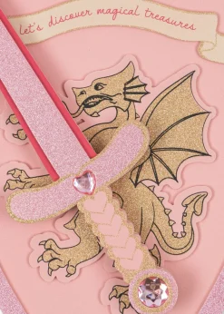 Konges Sløjd Kreativ & Spil|PRINSESSESVÆRD OG SKJOLD - PINK GLITTER pinkglitter