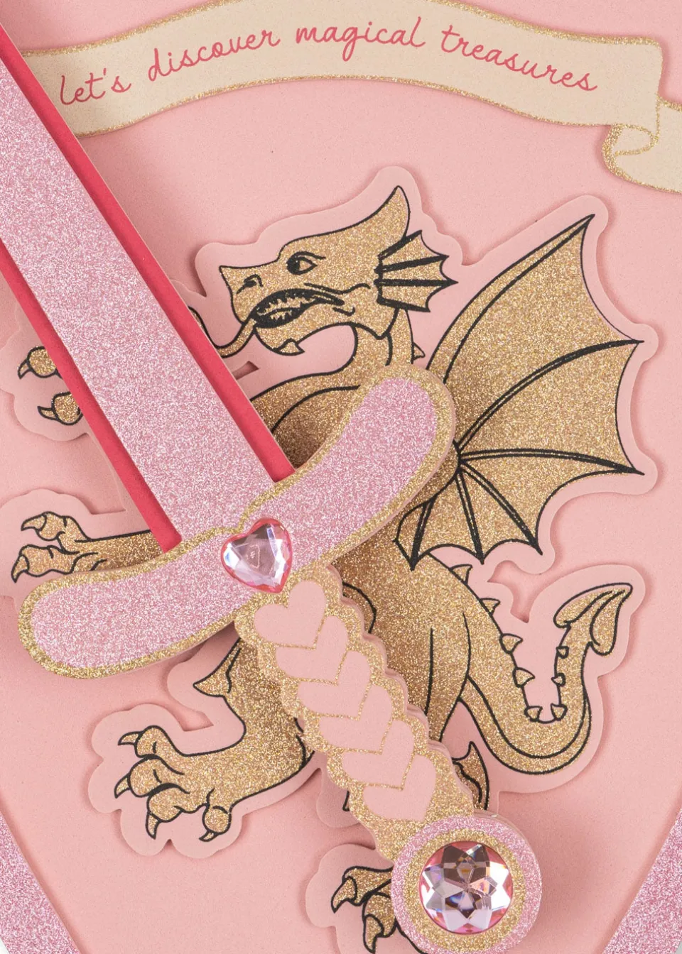 Konges Sløjd Kreativ & Spil|PRINSESSESVÆRD OG SKJOLD - PINK GLITTER pinkglitter