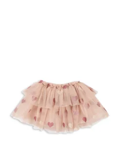 Konges Sløjd Underdele|TULLIE NEDERDEL - HEART ROSE GLITTER heartroseglitter