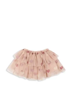 Konges Sløjd Underdele|TULLIE NEDERDEL - HEART ROSE GLITTER heartroseglitter