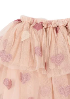 Konges Sløjd Underdele|TULLIE NEDERDEL - HEART ROSE GLITTER heartroseglitter