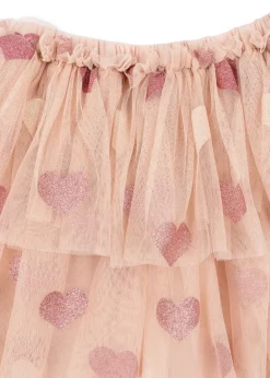 Konges Sløjd Underdele|TULLIE NEDERDEL - HEART ROSE GLITTER heartroseglitter